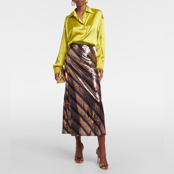 NWT RIXO Kelly sequined midi skirt Size 6 - Picture 1 of 9